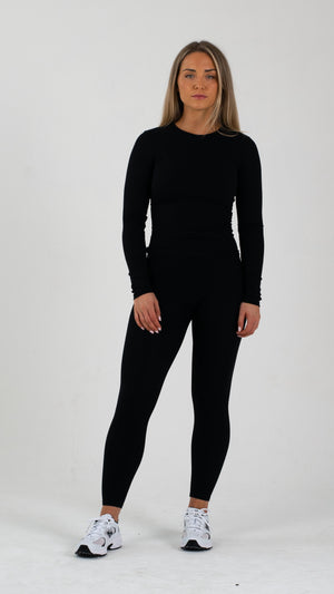 Black Flex Long Sleeve Top