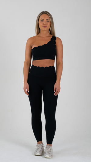 Black Scallop Edge Sports Bra