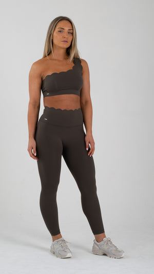 Olive Scallop Edge Sports Bra