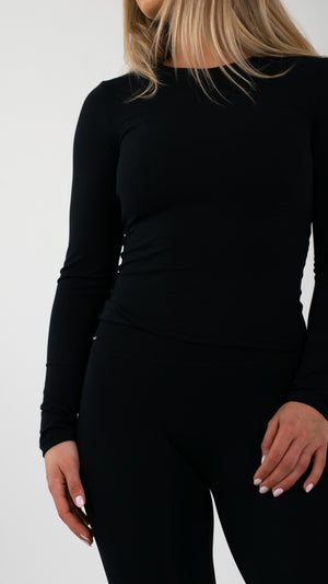 Black Flex Long Sleeve Top